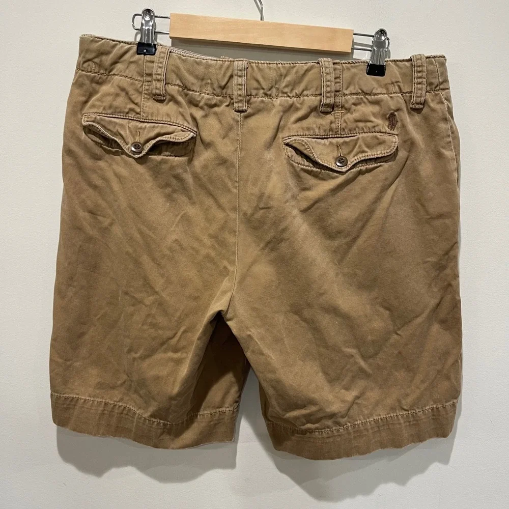 Vtg Polo Ralph Lauren Chino Shorts Men 35 Tan Cotton Twill Classic Preppy Casual